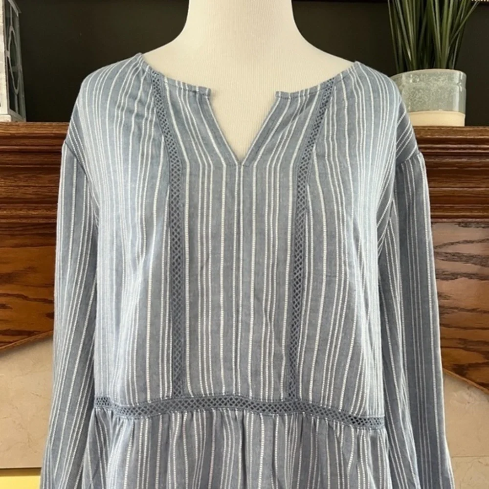 NEW Fever 3/4‎ Sleeve Bohemian Peasant Coastal Blouse Sz. XXL